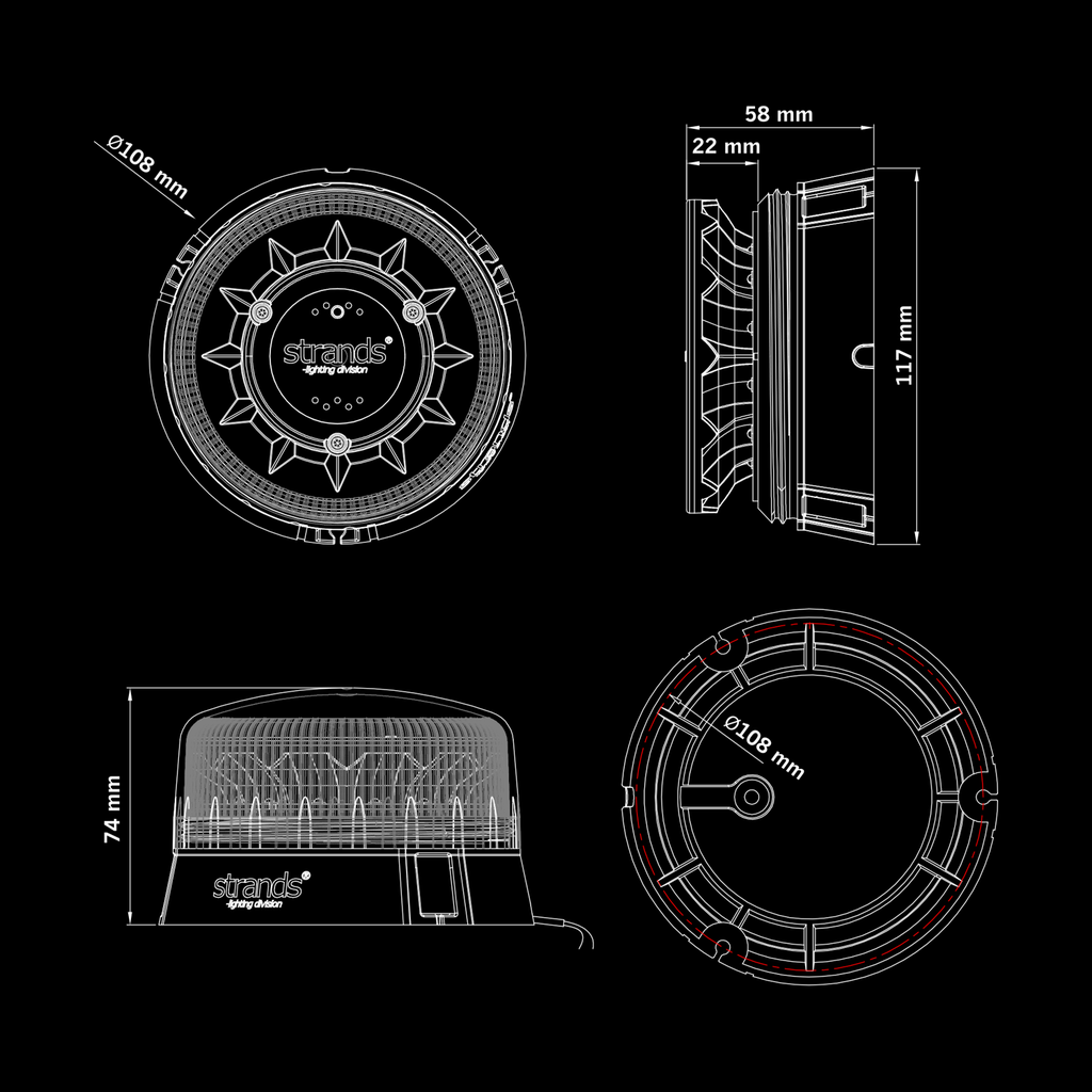 Black Raven Pharos LED Beacon Warning Light
