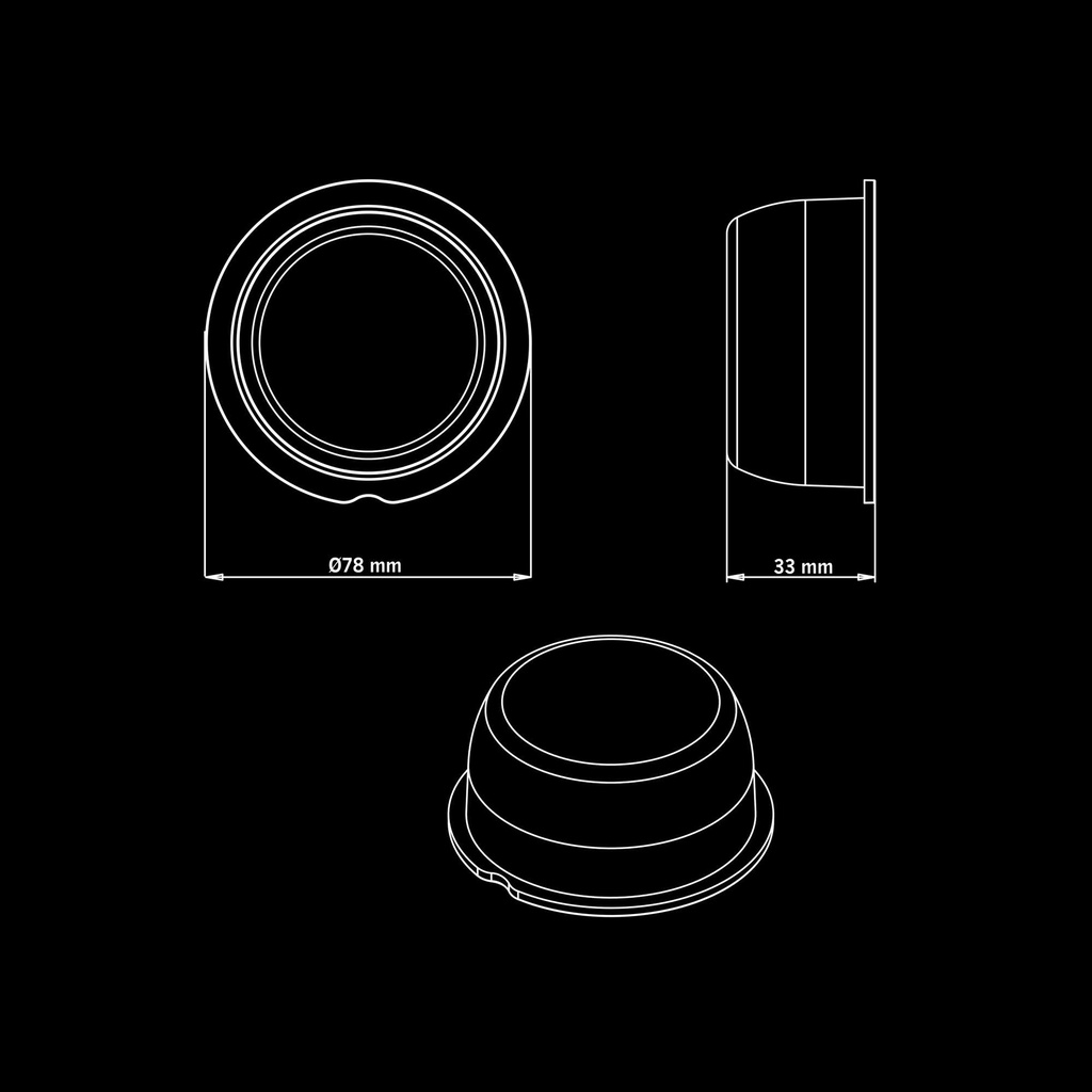 Viking ADR LED Unit 6 LED | Amber Lens | 10m Cable