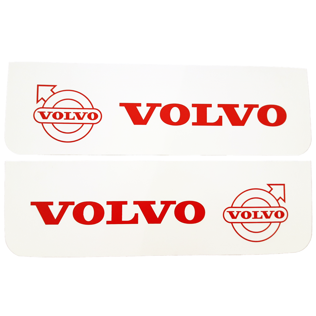 Spatlap Set voor Volvo | Wit met Rode Opdruk | 60x18cm