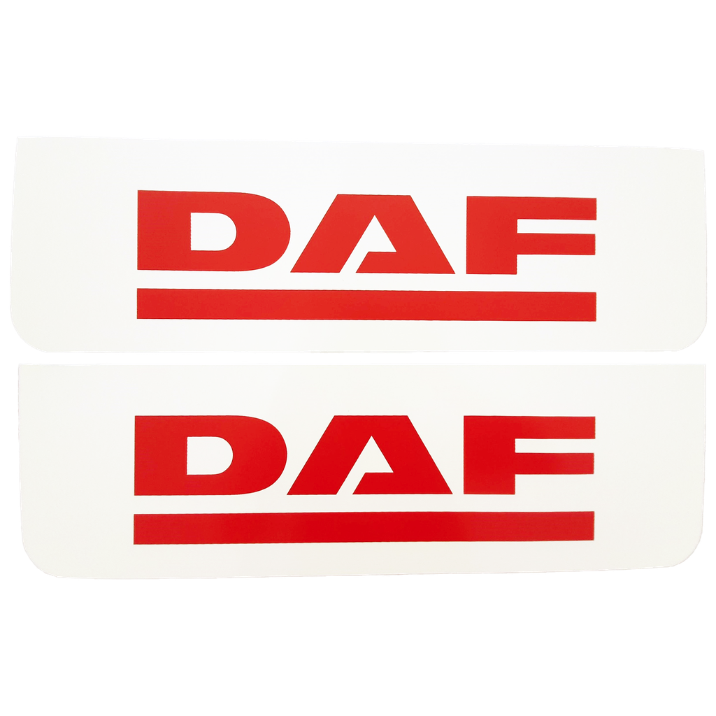 Spatlap Set voor DAF | Wit met Rode Opdruk | 60x18cm
