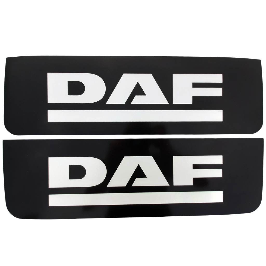 Front Mudflap Set for DAF | Black with White Print | 60x18cm