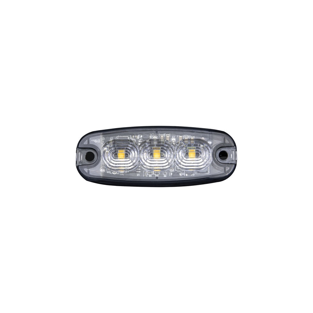 3-LED Flitser Oranje met Heldere Lens