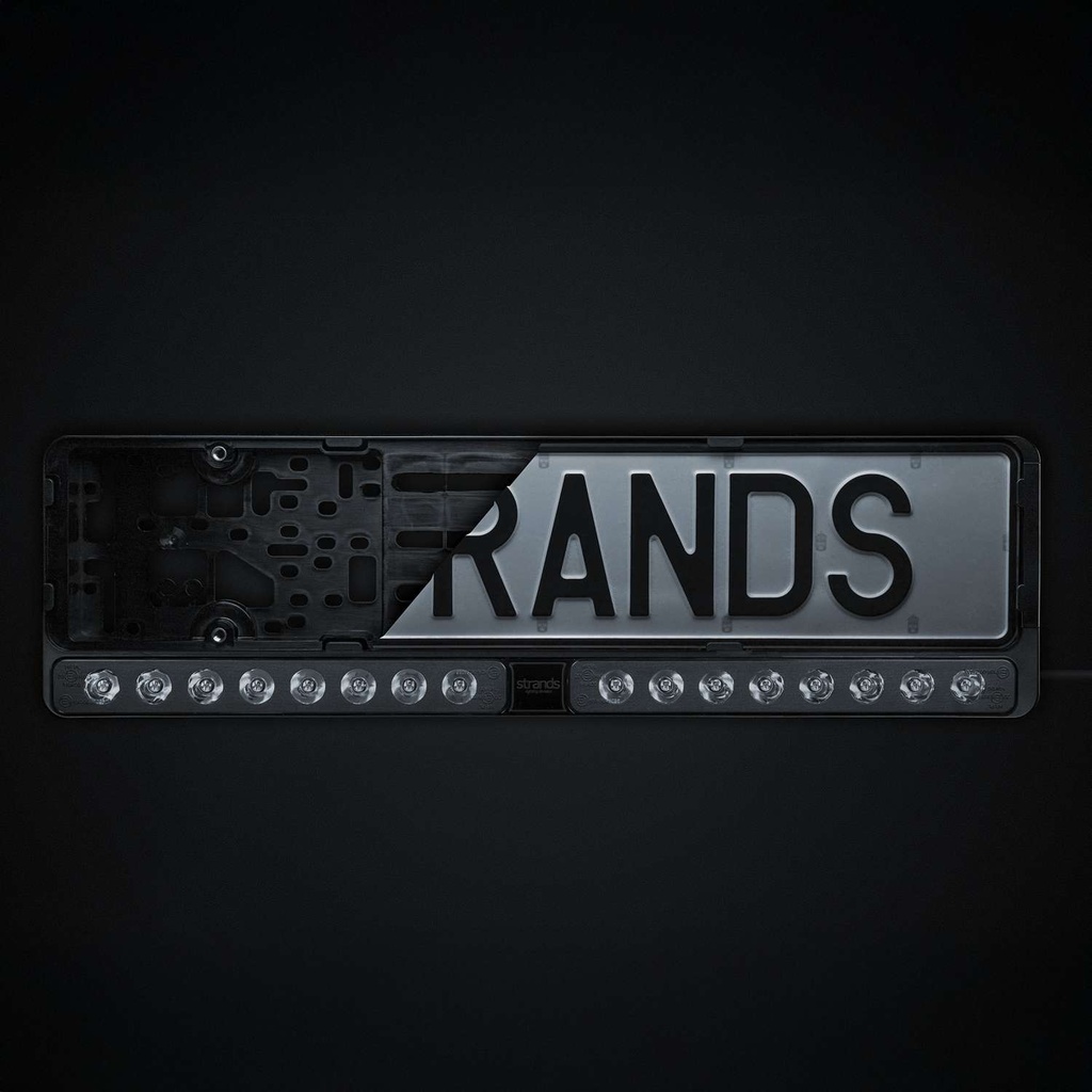Nuuk E-Line DUO Black License Plate Holder LED Bar 2x10"
