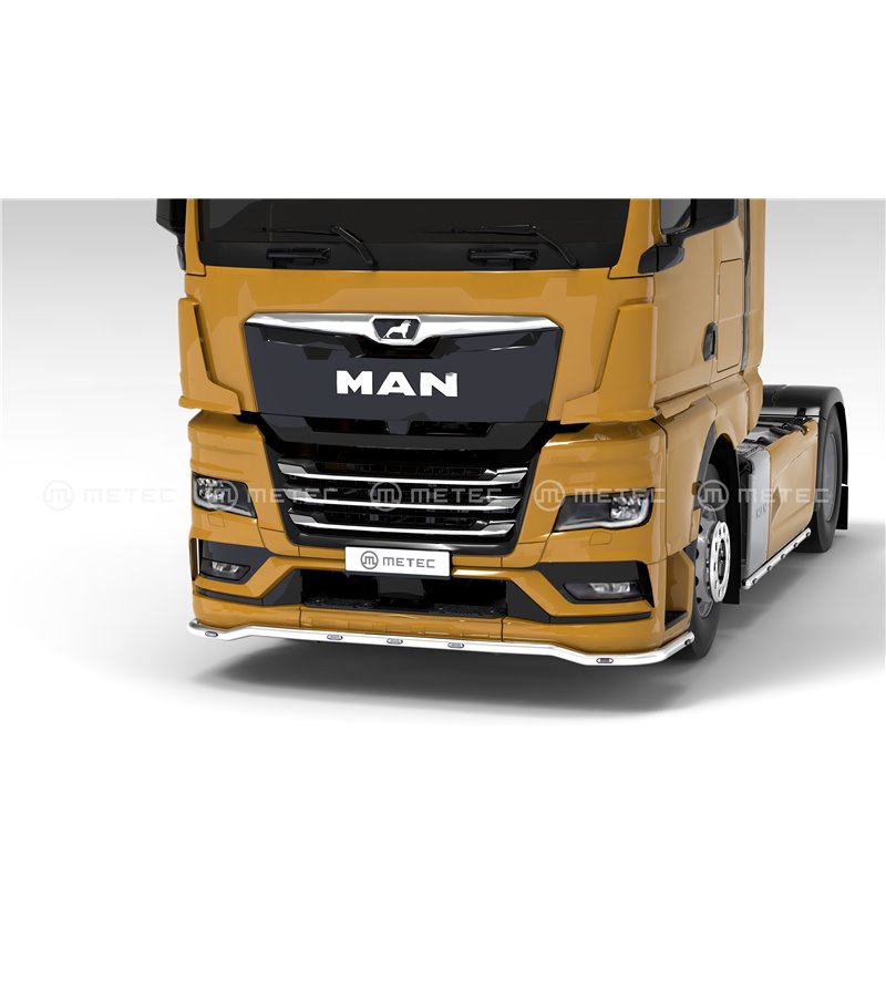 RVS Spoilerbar "F-Liner" voor MAN TGX 2020+ | 5 Witte + 2 Oranje LEDs