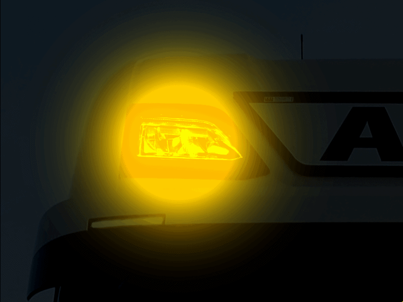 DUO LED Positielicht + Strobe voor Dak Verstraler Scania R&S NextGen 2023+