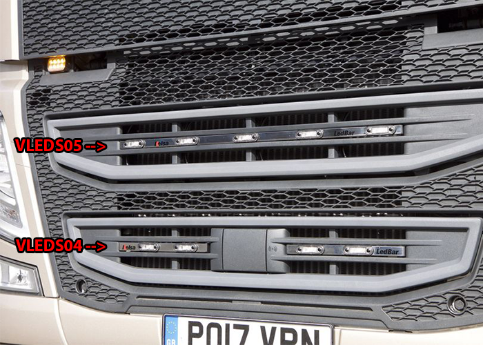 RVS LedBar voor Volvo FM/FH4 met Grote Sensor 28cm | 4 Witte LEDs