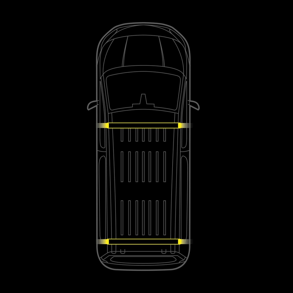 Cruise Light C-rack for KIA PV5 - 2 Racks / 4 Endcaps