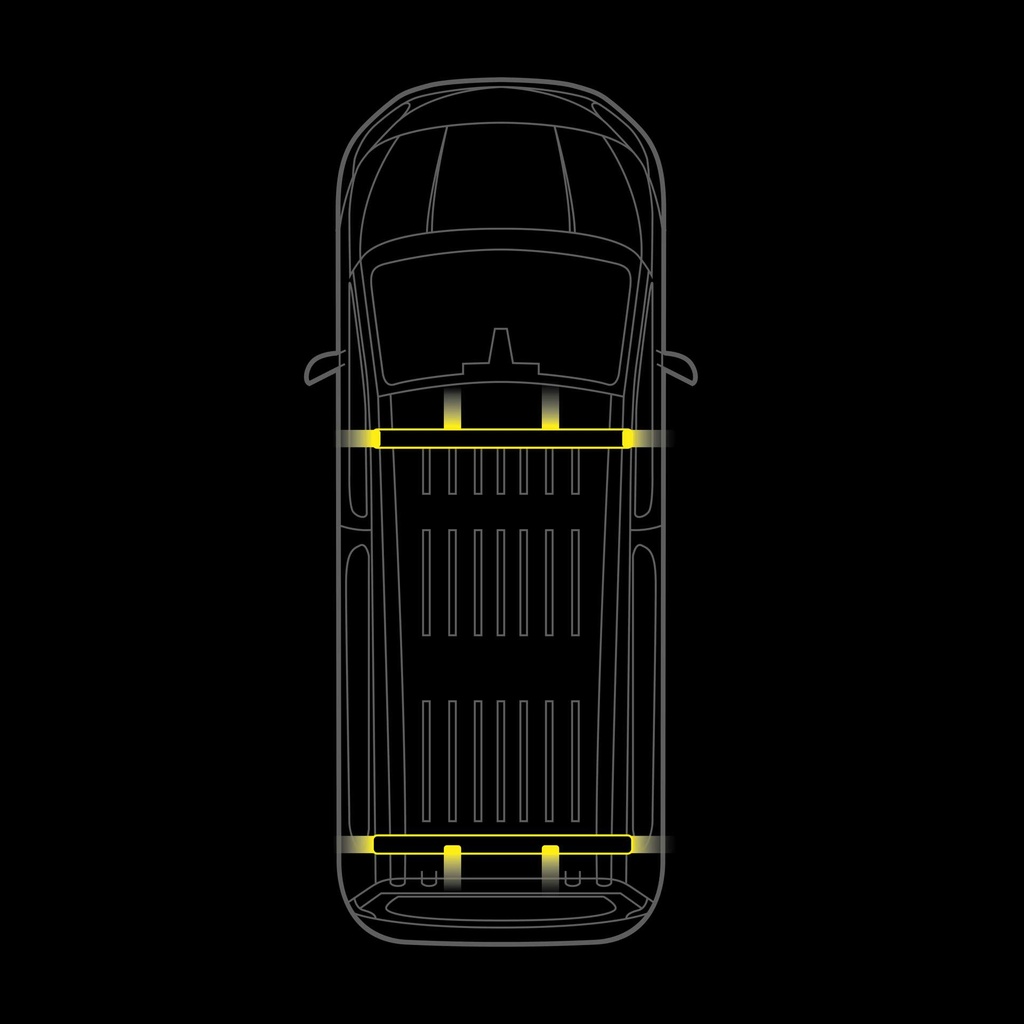 Cruise Light C-rack - KIA PV5 - 2 Racks / 4 Endcaps / 4 Warning Lights
