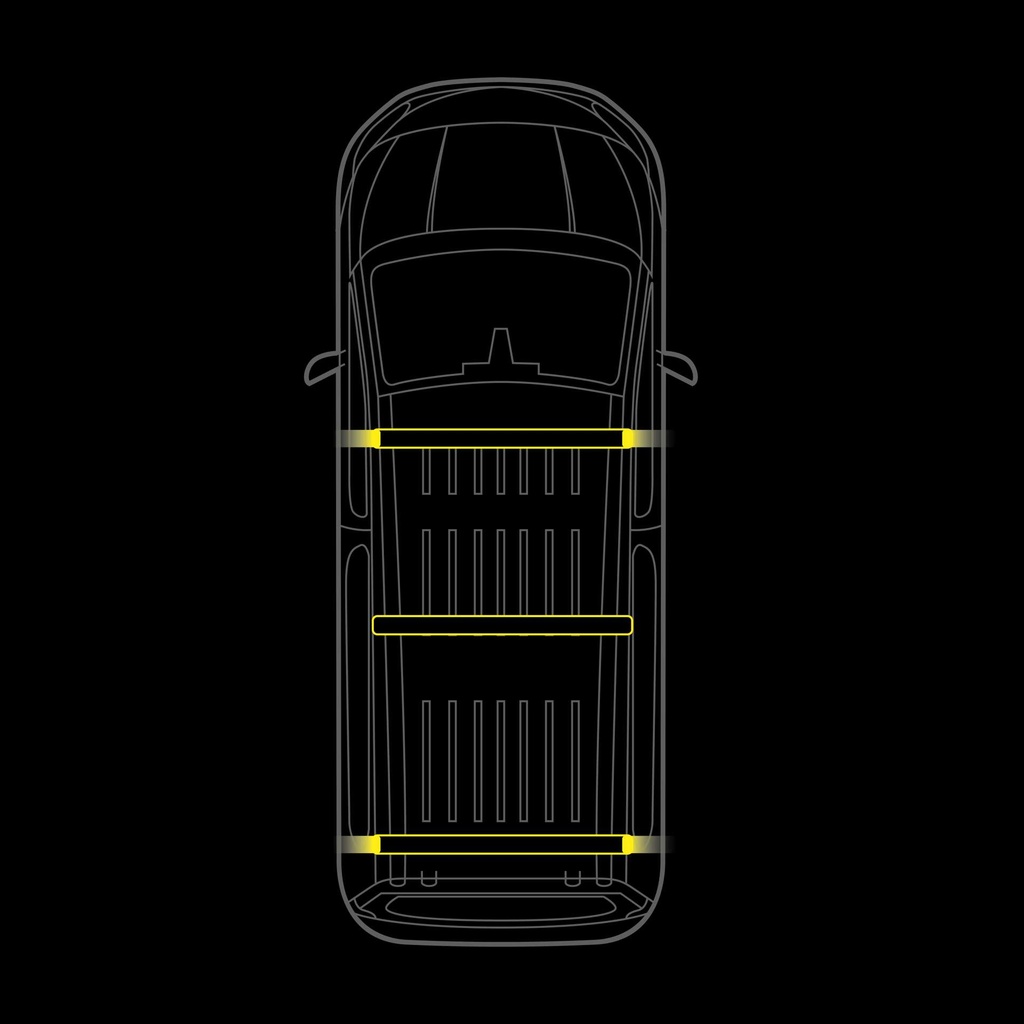 Cruise Light C-rack - KIA PV5 - 3 Racks / 4 Endcaps