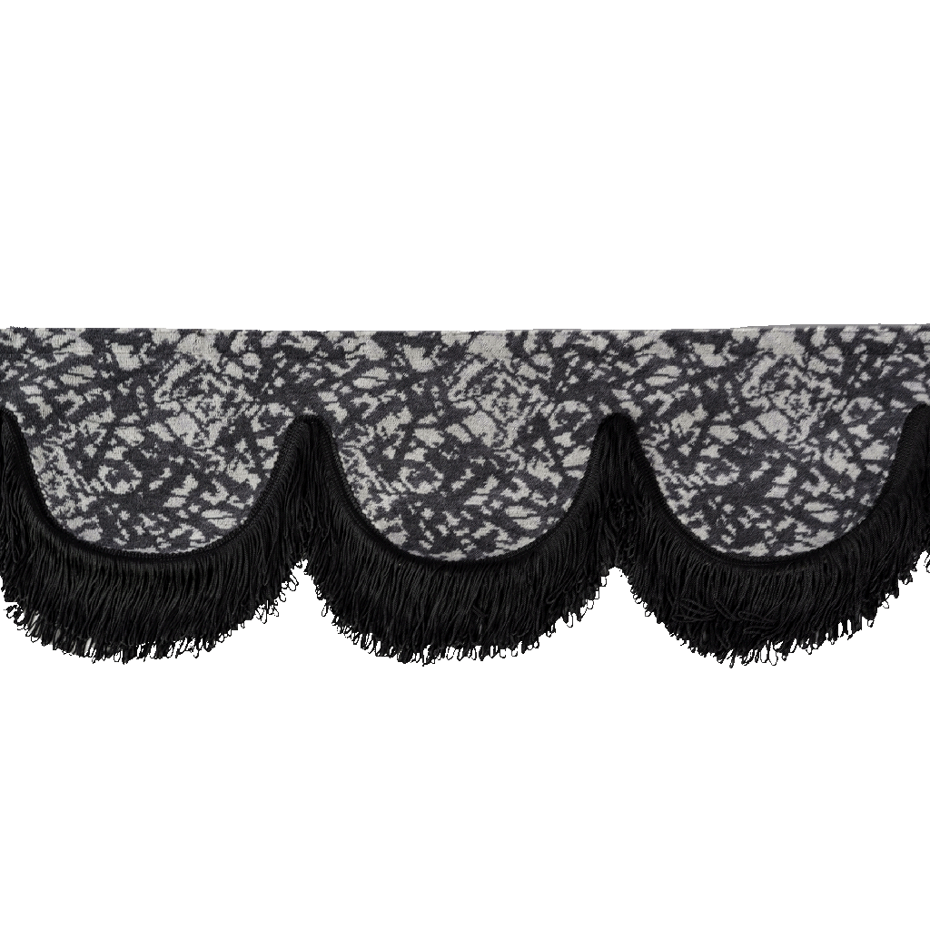 Nedking Front Curtain | Danish Grey | Black Fringes