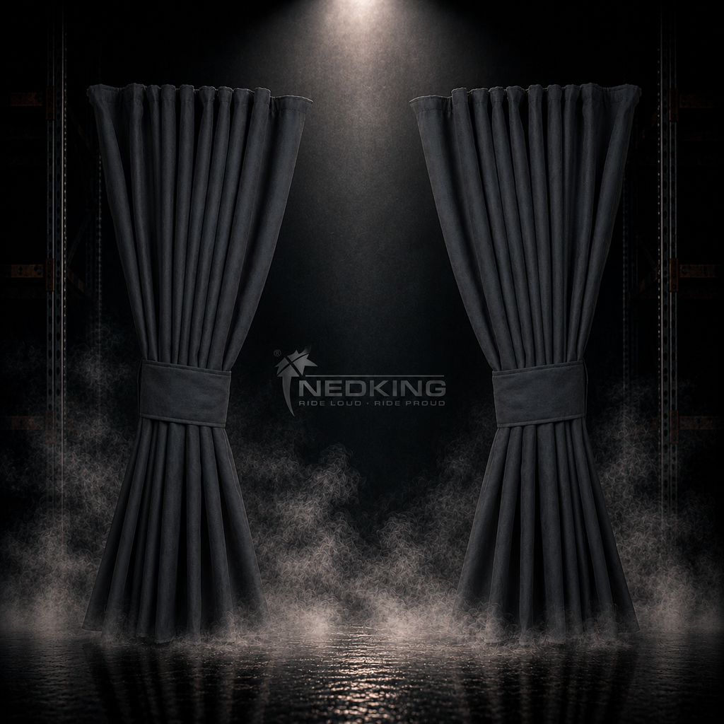 Nedking Side Curtains | Black Alcantara / Suède Look | 95cm