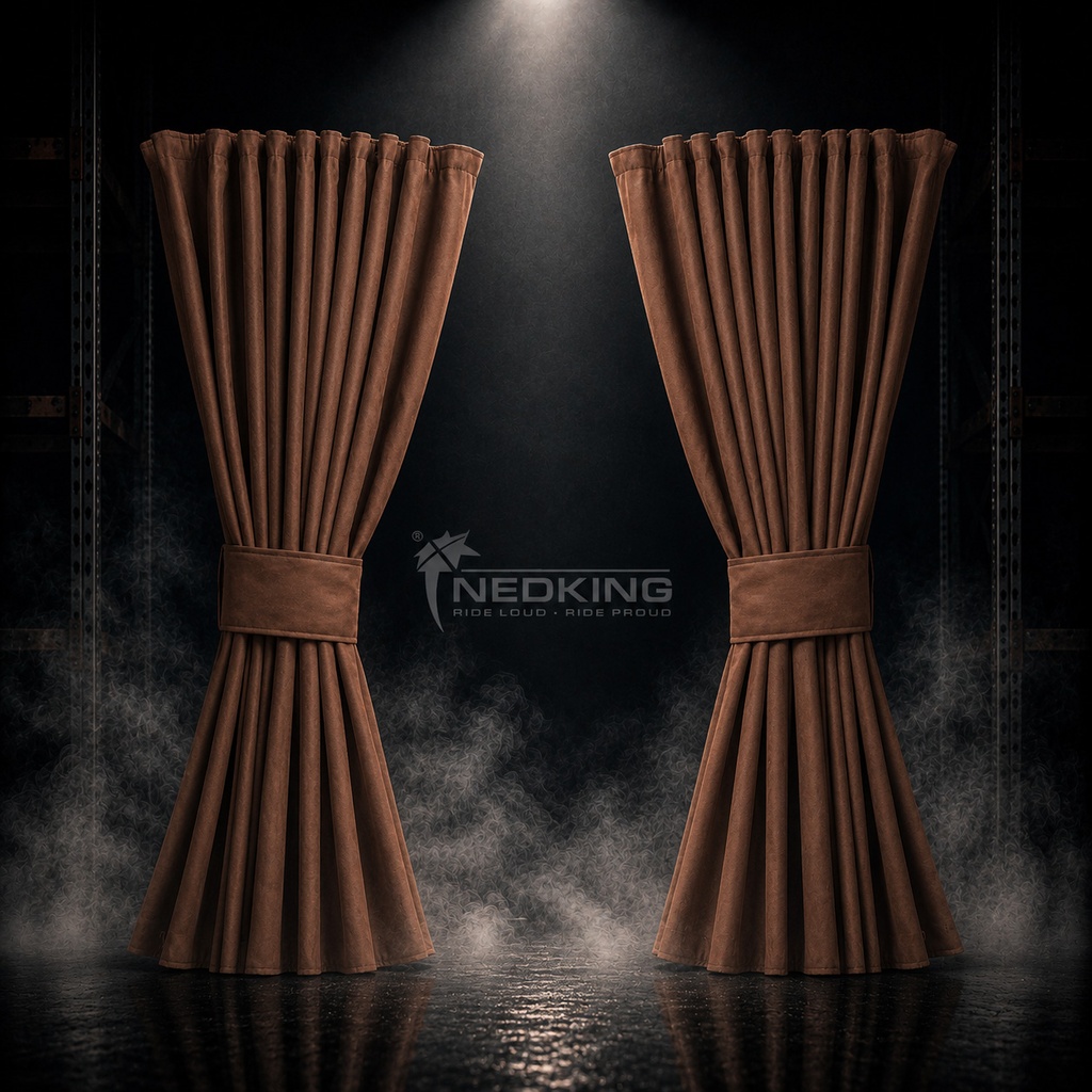 Nedking Zijgordijnen | Alcantara Bruin / Suède Look | 95cm