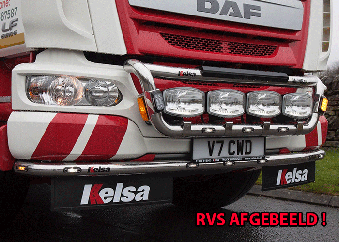 Aluminium LoBar voor DAF LF Euro 6 | 5 Witte + 2 Oranje LEDs
