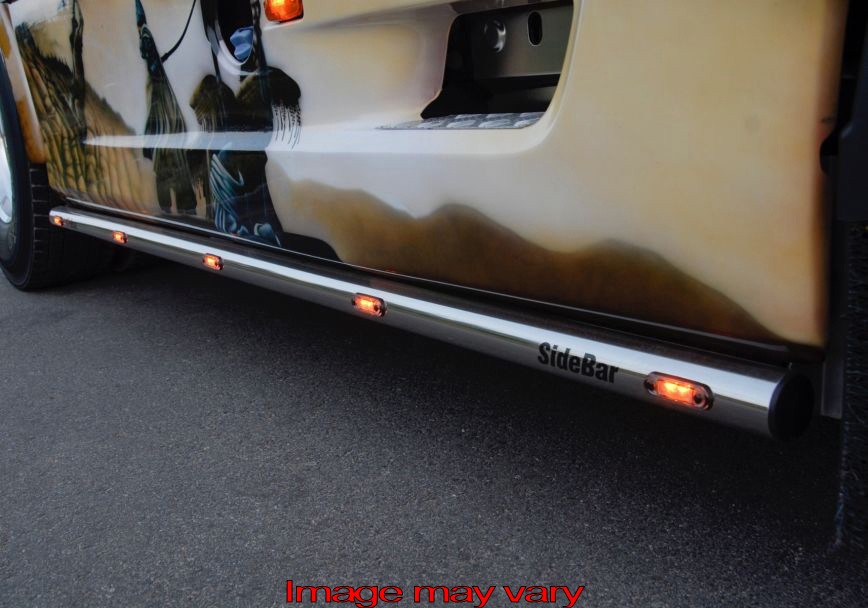 RVS SideBars voor DAF XF95 | Wielbasis 3800mm | 5 Oranje LEDs