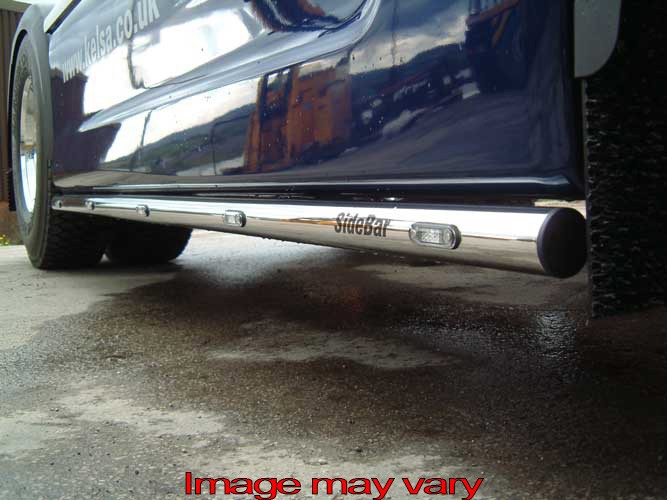 RVS SideBars voor DAF XF105 | Wielbasis 3800mm | 5 Oranje LEDs