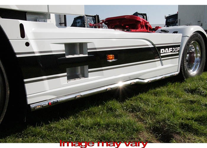 Stainless Steel SideBars for DAF XF106 Facelift | Wheelbase 3800mm | 5 Amber LEDs
