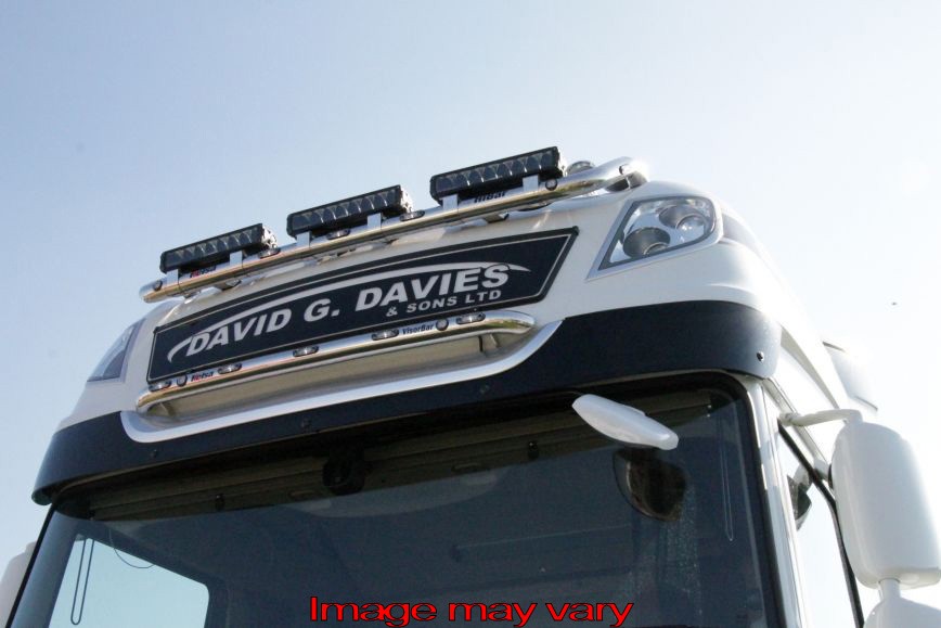 Stainless Steel VisorBar for DAF XF106 Facelift Super Space Cab | 5 White LEDs