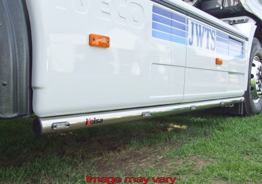 Aluminum Sidebars for Iveco Stralis Cube | Wheelbase 3800mm | 5 Amber LEDs