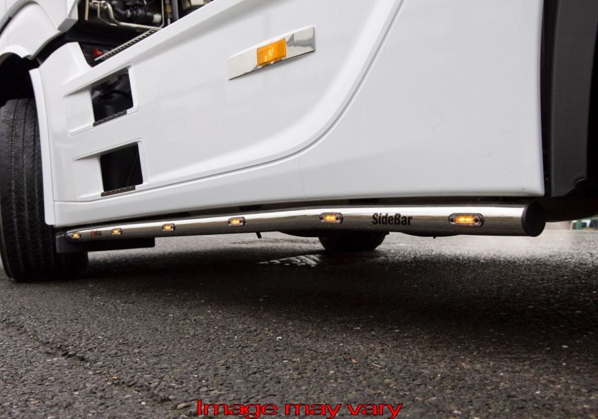 Aluminium SideBars voor Mercedes Actros MP4 & MP5 | Wielbasis 3700mm | 5 Oranje LEDs