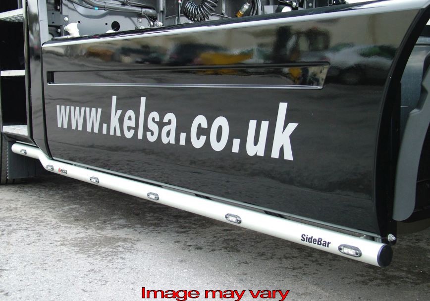 Aluminum Sidebars for Renault Magnum 2008+ | Wheelbase 4120mm | 6 Amber LEDs