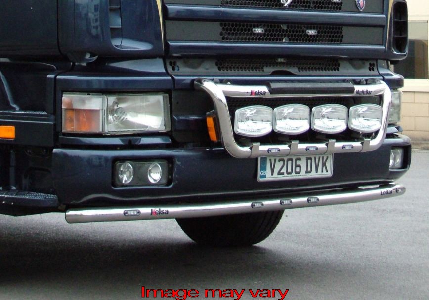 Aluminium LoBar voor Scania 4-Serie met Bouwbumper | 5 Oranje LEDs