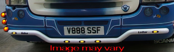 Aluminum LoBar for Scania R1 with Low Bumper | 5 White LEDs