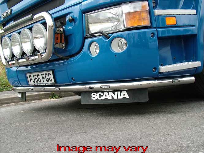 Aluminum LoBar for Scania R1 with High Bumper | 5 White & 2 Amber LEDs