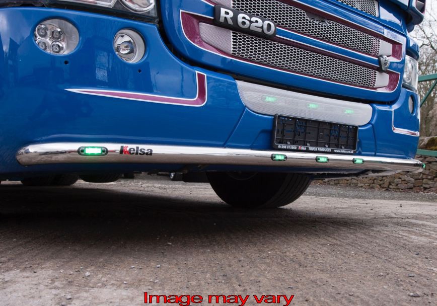 Aluminum LoBar for Scania R2 with Low Bumper | 5 White LEDs