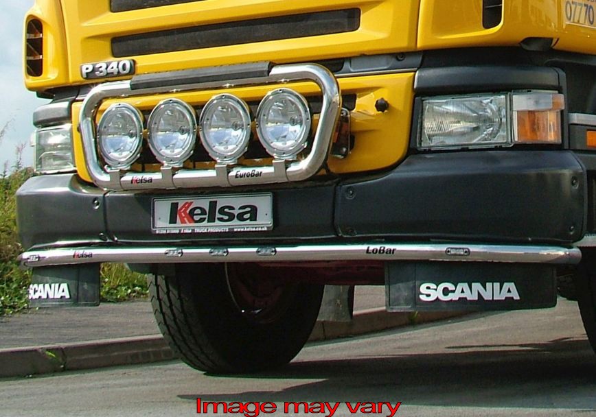 Stainless Steel LoBar for Scania R1 with Construction Bumper | 5 Amber LEDs