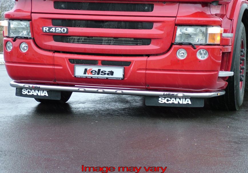 RVS LoBar voor Scania R1 met Lage Bumper | 5 Witte & 2 Oranje LEDs