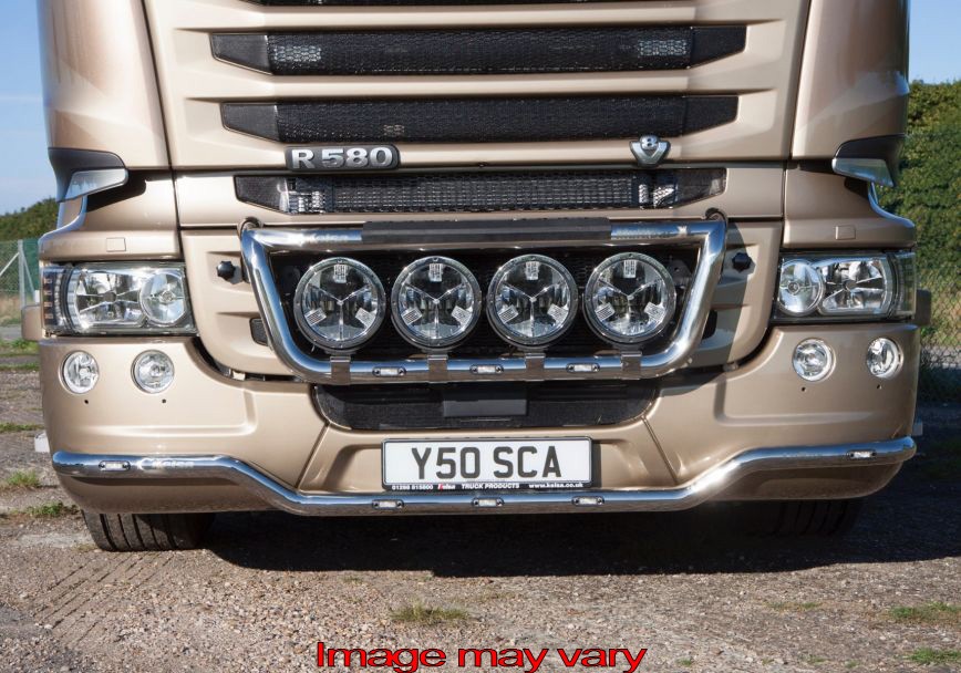 LoBar St. Steel for Scania R2 with Low Bumper (front) - 5 Amber LED