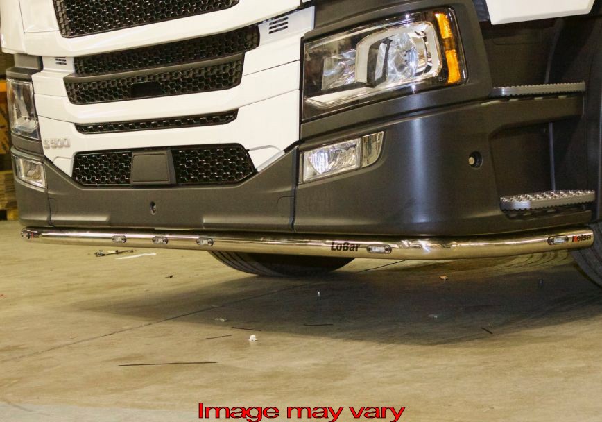 RVS LoBar voor Scania R&S NextGen met Hoge Bumper | 5 Witte & 2 Oranje LEDs