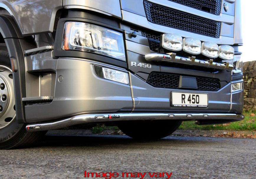 RVS LoBar voor Scania R&S NextGen met Medium Bumper | 5 Witte & 2 Oranje LEDs