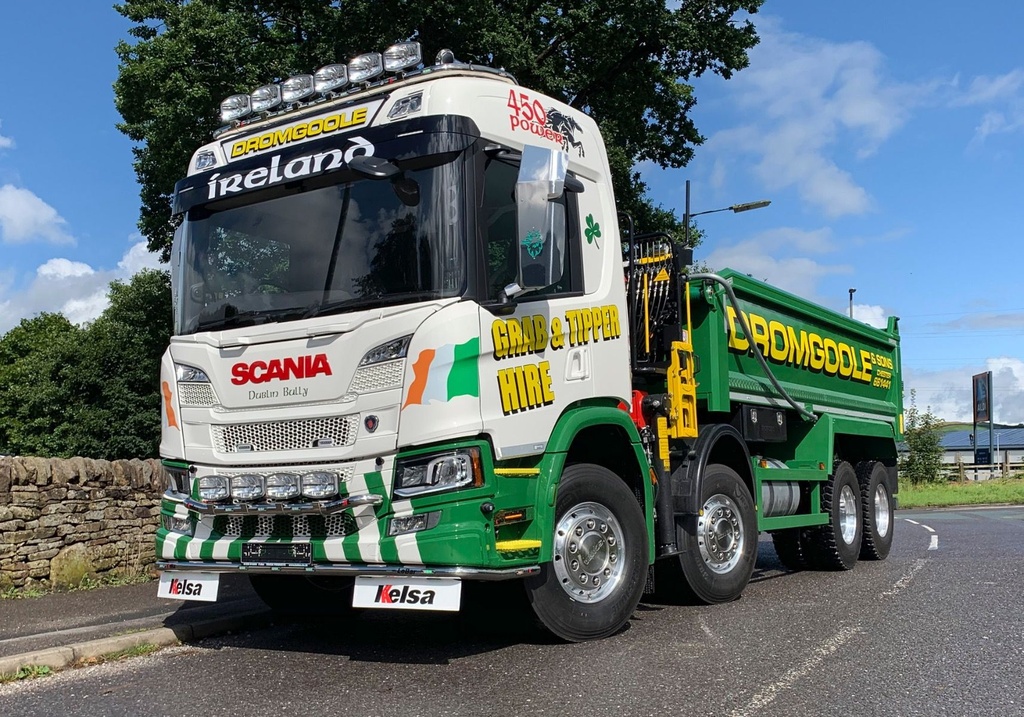 Stainless Steel LoBar for Scania R&S NextGen with High P40 Bumper | 5 White & 2 Amber LEDs