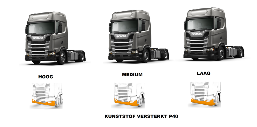 Stainless Steel LoBar for Scania R&S NextGen with Low P40 Bumper | 7 Amber LEDs