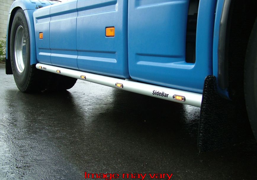 Aluminum SideBars for Scania 4 Series & R1 4x2 | Wheelbase 3700mm | 5 Amber LEDs