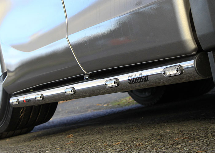 Stainless Steel SideBars for Scania R&S NextGen | Wheelbase 3750mm | 5 Amber LEDs | 2019+