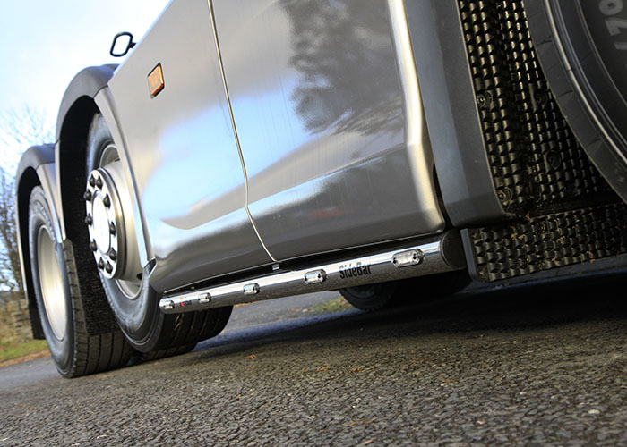 Stainless Steel SideBars for Scania R&S NextGen 6x2 Midlift | Wheelbase 4050mm & 4150mm | Amber LEDs | 2019+
