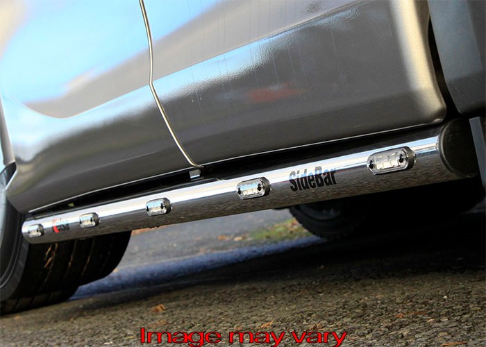 Stainless Steel SideBars for Scania R&S NextGen 6x2 with Tag Axle | Wheelbase 3550mm | Amber LEDs | up to 2018