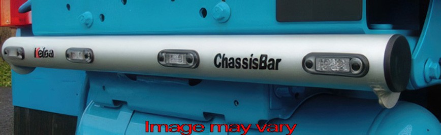 ChassisBar Aluminum Volvo FH2/3/4 4x2 & 6x2 - Battery behind Chassis - 4 Red LED