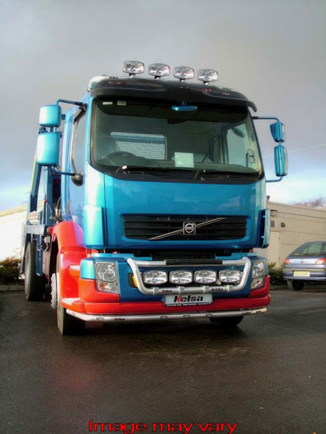 Aluminum LoBar for Volvo FL 2007+ with Standard Bumper | 7 Amber LEDs