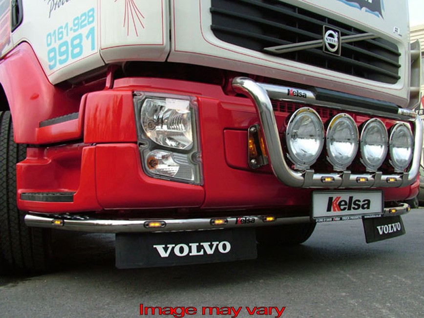 Stainless Steel LoBar for Volvo FL 2007+ | 7 Amber LEDs