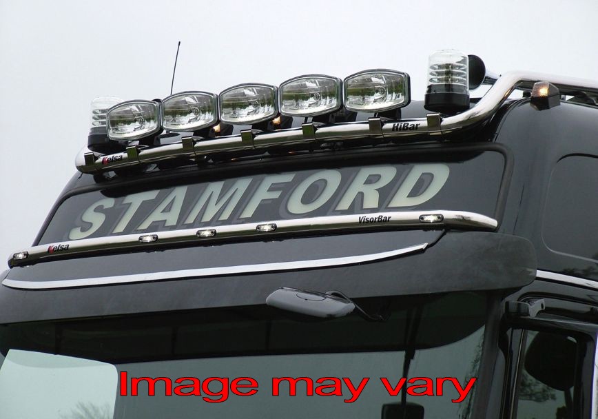 Stainless Steel VisorBar Volvo FM/FH3 | 5 Amber LEDs