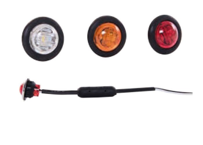 Amber LED Position Light Round 12/24V | Clear Lens