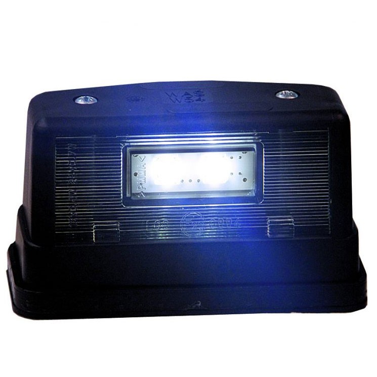 2-LED Kentekenplaatlicht | Zwart 12/24V