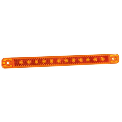 12-LED Zijmarkeringslicht met Reflector 12/24V - Oranje