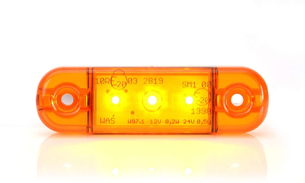WAS 3-LED Ultradun Positielicht 9-36V - Oranje