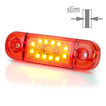 12-LED Ultra Slim Position Light 9-36V - Red