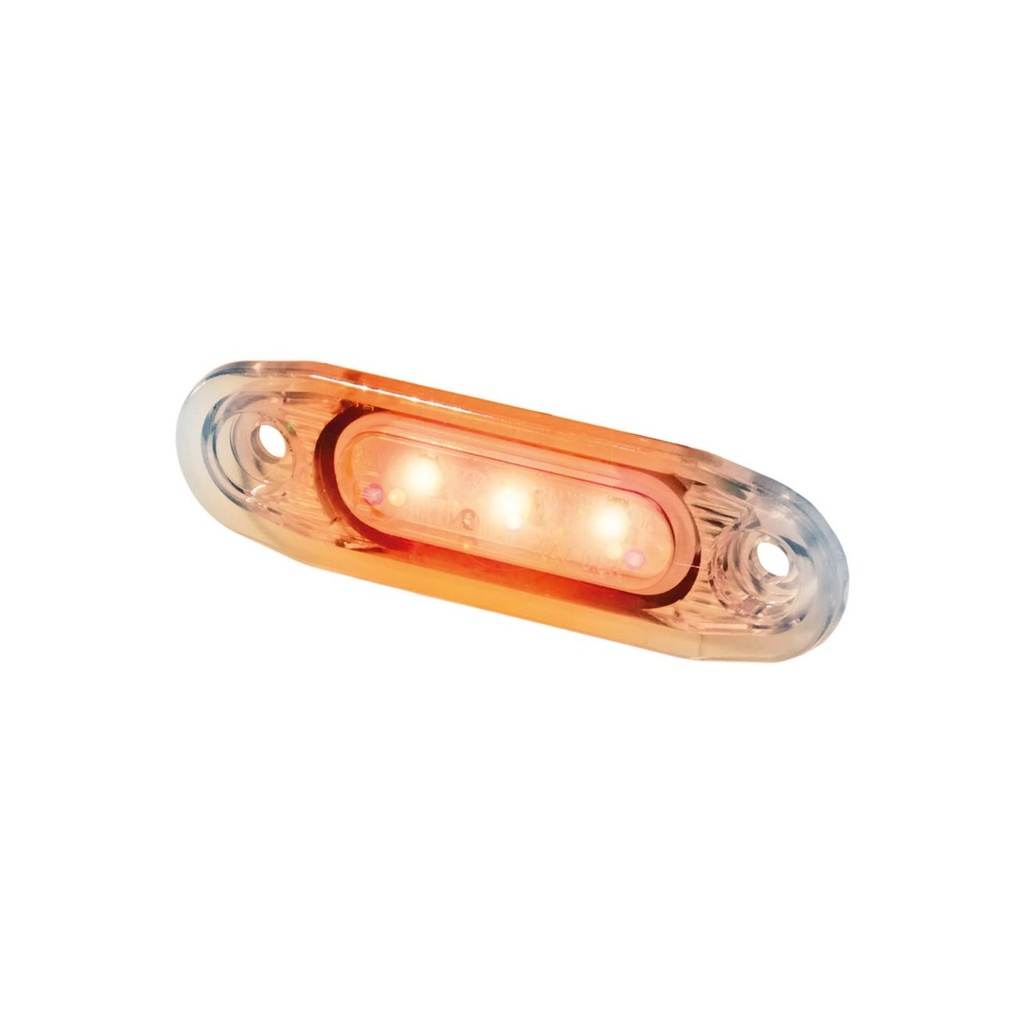 3-LED SLD Markeerverlichting 12/24V | Oranje met Heldere Lens