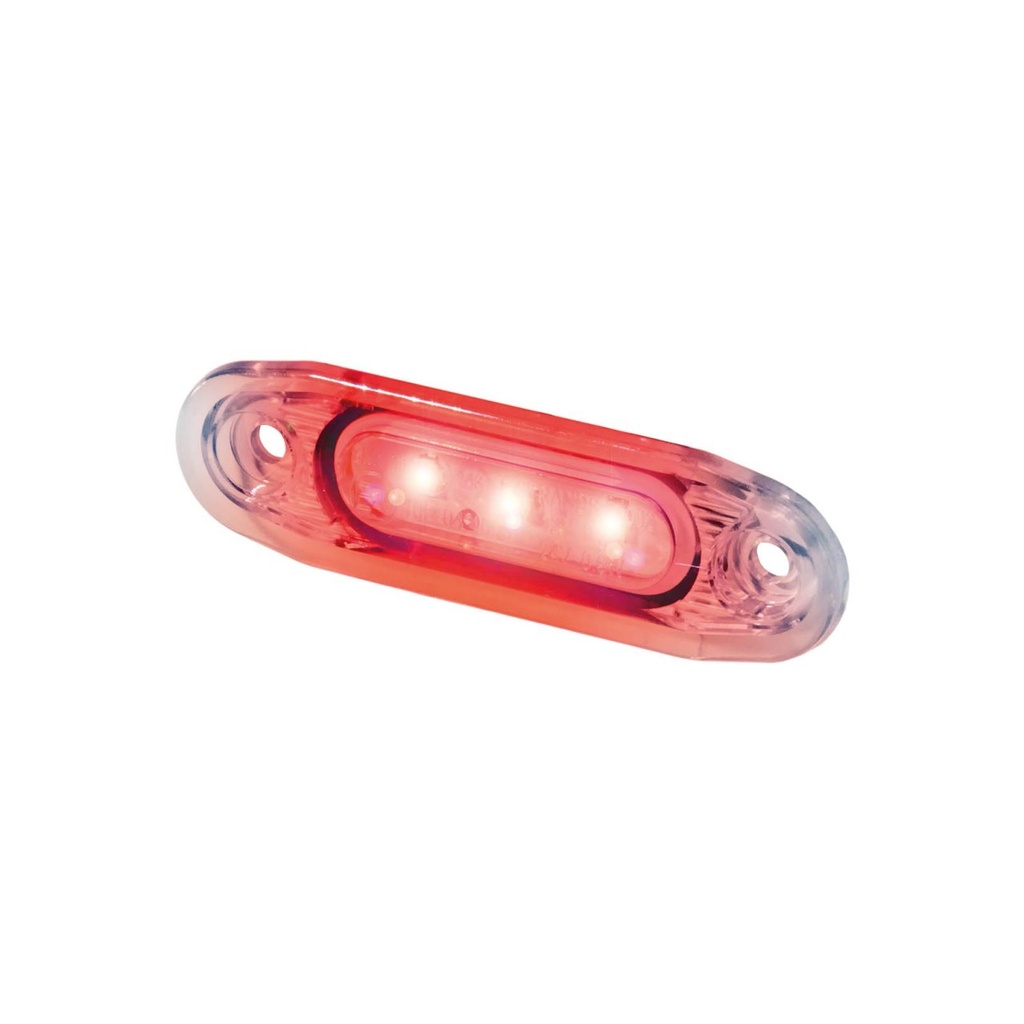 3-LED SLD Markeerverlichting 12/24V | Rood met Heldere Lens